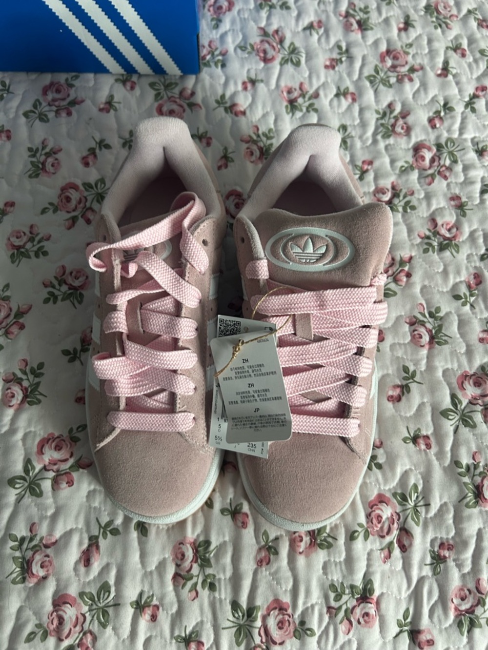 adidas Women’s Pink & White Court-Style Sneakers - Picture 2 of 5